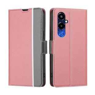 For Tecno Pova 4 Pro Twill Texture Side Buckle Leather Phone Case(Pink)