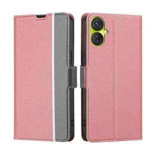 For Tecno Spark 9 Pro Twill Texture Side Buckle Leather Phone Case(Pink)