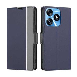 For Tecno Spark 10 4G Twill Texture Side Buckle Leather Phone Case(Blue)