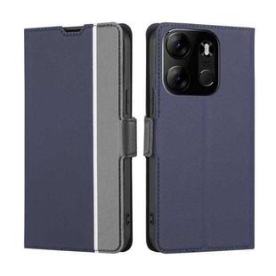 For Tecno Spark GO 2023 Twill Texture Side Buckle Leather Phone Case(Blue)