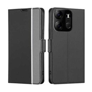 For Tecno Spark GO 2023 Twill Texture Side Buckle Leather Phone Case(Black)