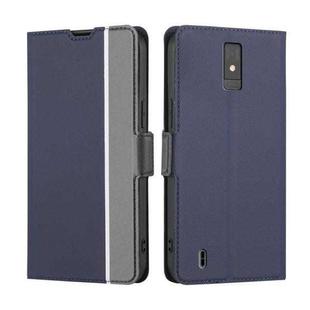 For ZTE Blade A32 Twill Texture Side Buckle Leather Phone Case(Blue)