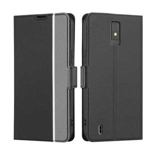 For ZTE Blade A32 Twill Texture Side Buckle Leather Phone Case(Black)