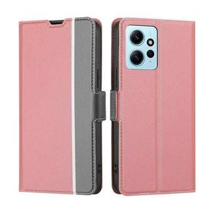 For Xiaomi Redmi Note 12 4G Global Twill Texture Side Buckle Leather Phone Case(Pink)