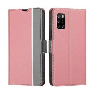 For Rakuten Big S Twill Texture Side Buckle Leather Phone Case(Pink)