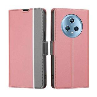 For Honor Magic5 Twill Texture Side Buckle Leather Phone Case(Pink)