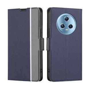 For Honor Magic5 Twill Texture Side Buckle Leather Phone Case(Blue)