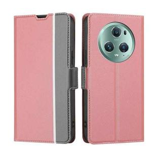 For Honor Magic5 Pro Twill Texture Side Buckle Leather Phone Case(Pink)