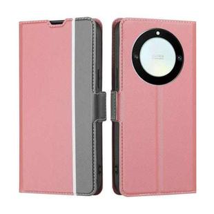 For Honor X40 Twill Texture Side Buckle Leather Phone Case(Pink)