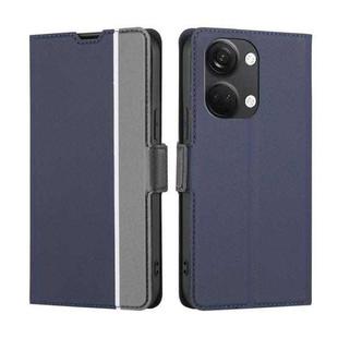 For OnePlus Ace 2V 5G Twill Texture Side Buckle Leather Phone Case(Blue)