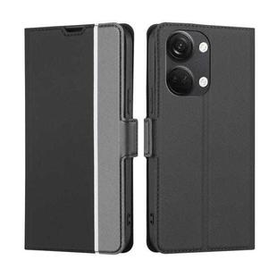 For OnePlus Ace 2V 5G Twill Texture Side Buckle Leather Phone Case(Black)