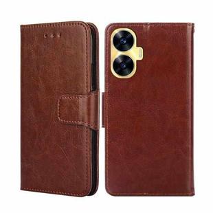 For Realme C55 4G Crystal Texture Leather Phone Case(Brown)