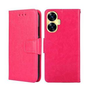 For Realme C55 4G Crystal Texture Leather Phone Case(Rose Red)