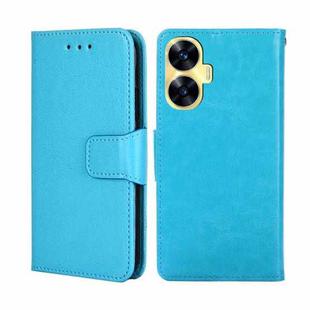 For Realme C55 4G Crystal Texture Leather Phone Case(Sky Blue)