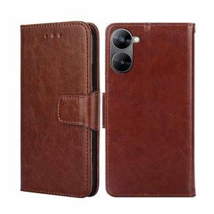 For Realme V30 5G / V30T Crystal Texture Leather Phone Case(Brown)