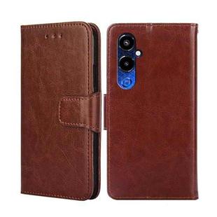 For Tecno Pova 4 Pro Crystal Texture Leather Phone Case(Brown)