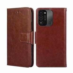 For Tecno Spark 8C Crystal Texture Leather Phone Case(Brown)