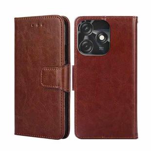 For Tecno Spark 10C Crystal Texture Leather Phone Case(Brown)