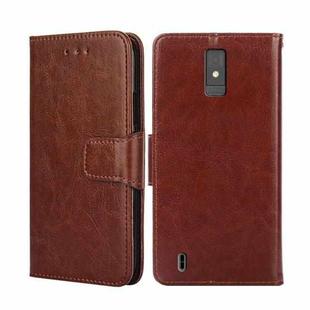 For ZTE Blade A32 Crystal Texture Leather Phone Case(Brown)