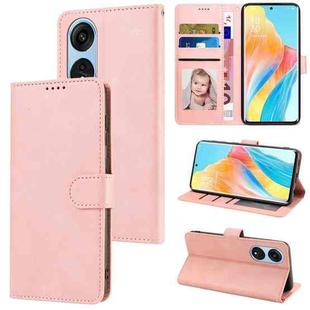 For OPPO A1 Pro 5G / Reno 8T 5G Fantasy Skin-feel Calfskin Texture Leather Phone Case(Pink)