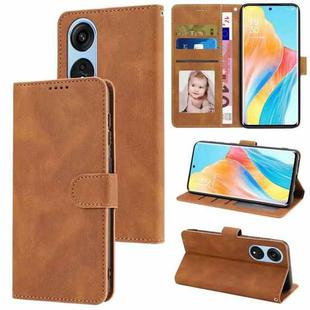 For OPPO A1 Pro 5G / Reno 8T 5G Fantasy Skin-feel Calfskin Texture Leather Phone Case(Brown)