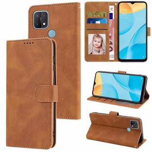 For OPPO A15 / A15s / A35 2021 Fantasy Skin-feel Calfskin Texture Leather Phone Case(Brown)
