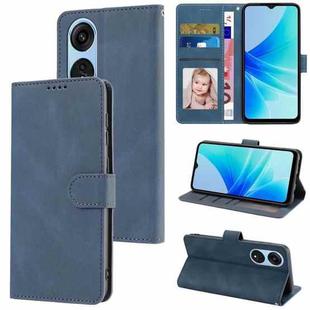 For OPPO A17 Global / A17k Fantasy Skin-feel Calfskin Texture Leather Phone Case(Blue)