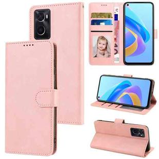 For OPPO A36 4G / A76 4G / A96 4G / Realme 9i 4G Fantasy Skin-feel Calfskin Texture Leather Phone Case(Pink)
