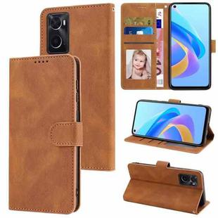 For OPPO A36 4G / A76 4G / A96 4G / Realme 9i 4G Fantasy Skin-feel Calfskin Texture Leather Phone Case(Brown)