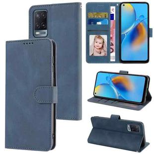 For OPPO A54 4G / A54s / A55 5G / A55s 5G / A53s 5G / A56 5G / A16 / A16s Fantasy Skin-feel Calfskin Texture Leather Phone Case(Blue)