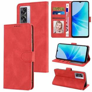For OPPO A57 5G 2022 / A77 5G / A97 5G / Realme Q5i / V23 / Narzo 50 / OnePlus Nord N300 Fantasy Skin-feel Calfskin Texture Leather Phone Case(Red)