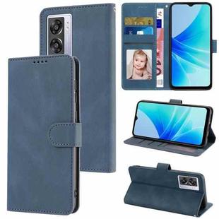 For OPPO A57 5G 2022 / A77 5G / A97 5G / Realme Q5i / V23 / Narzo 50 / OnePlus Nord N300 Fantasy Skin-feel Calfskin Texture Leather Phone Case(Blue)