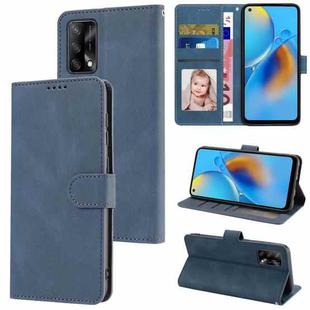 For OPPO A74 4G / F19 Fantasy Skin-feel Calfskin Texture Leather Phone Case(Blue)