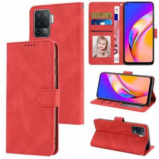 For OPPO A94 4G / F19 Pro / Reno5 F / Reno5 Lite Fantasy Skin-feel Calfskin Texture Leather Phone Case(Red)