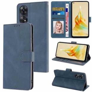 For OPPO Reno8 T 4G Global Fantasy Skin-feel Calfskin Texture Leather Phone Case(Blue)