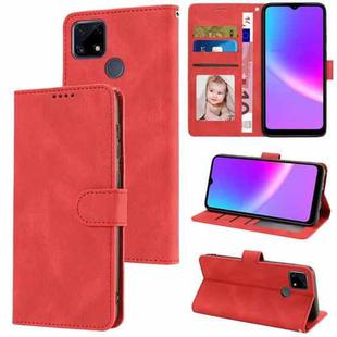 For Realme C25 / C15 / C12 Fantasy Skin-feel Calfskin Texture Leather Phone Case(Red)