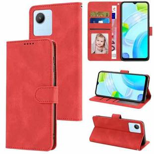 For Realme C30 4G / C30s / Narzo 50i Prime Fantasy Skin-feel Calfskin Texture Leather Phone Case(Red)