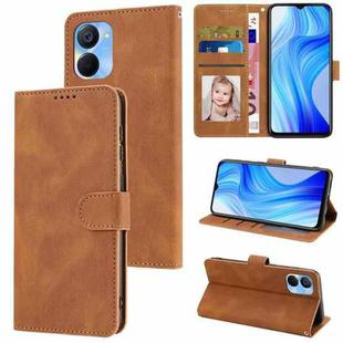 For Realme V20 5G / Q5x 5G / 9i 5G / 10 5G / 10s 5G Fantasy Skin-feel Calfskin Texture Leather Phone Case(Brown)