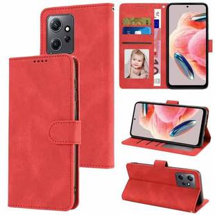 For Xiaomi Redmi Note 12 4G Global Fantasy Skin-feel Calfskin Texture Leather Phone Case(Red)