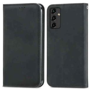 For Samsung Galaxy A14 5G Retro Skin Feel Magnetic Leather Phone Case(Black)