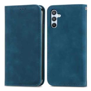 For Samsung Galaxy A54 5G Retro Skin Feel Magnetic Leather Phone Case(Blue)