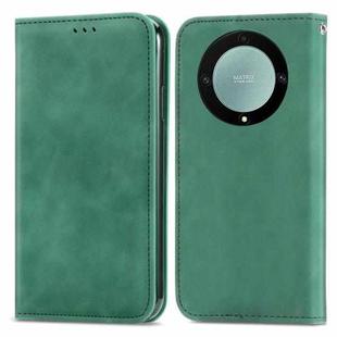 For Honor Magic5 Lite Retro Skin Feel Magnetic Leather Phone Case(Green)
