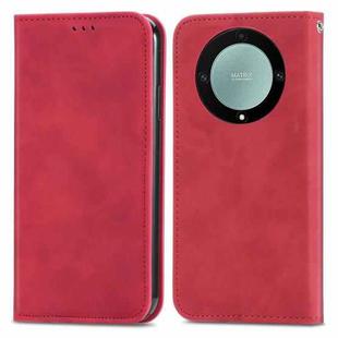 For Honor Magic5 Lite Retro Skin Feel Magnetic Leather Phone Case(Red)