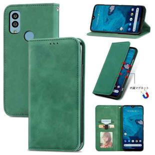For Kyocera Android One S10 Retro Skin Feel Magnetic Leather Phone Case(Green)