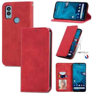 For Kyocera Android One S10 Retro Skin Feel Magnetic Leather Phone Case(Red)