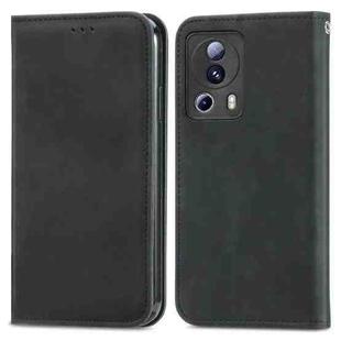 For Xiaomi 13 Lite Retro Skin Feel Magnetic Leather Phone Case(Black)