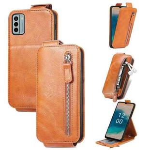 For Nokia G22 Zipper Wallet Vertical Flip Leather Phone Case(Brown)