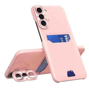 For Samsung Galaxy S22 5G Pure Color Invisible Lens Holder Phone Case(Pink)