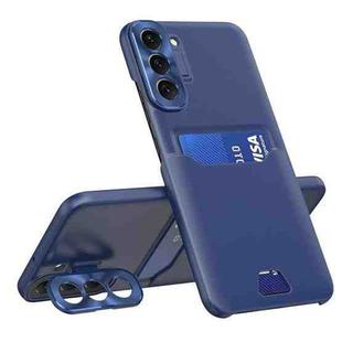 For Samsung Galaxy S22 5G Pure Color Invisible Lens Holder Phone Case(Sapphire Blue)