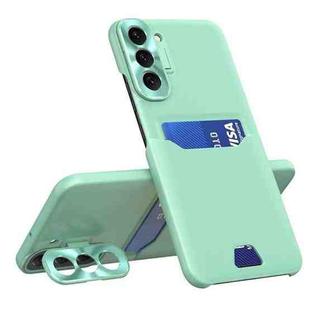 For Samsung Galaxy S22 5G Pure Color Invisible Lens Holder Phone Case(Mint Green)